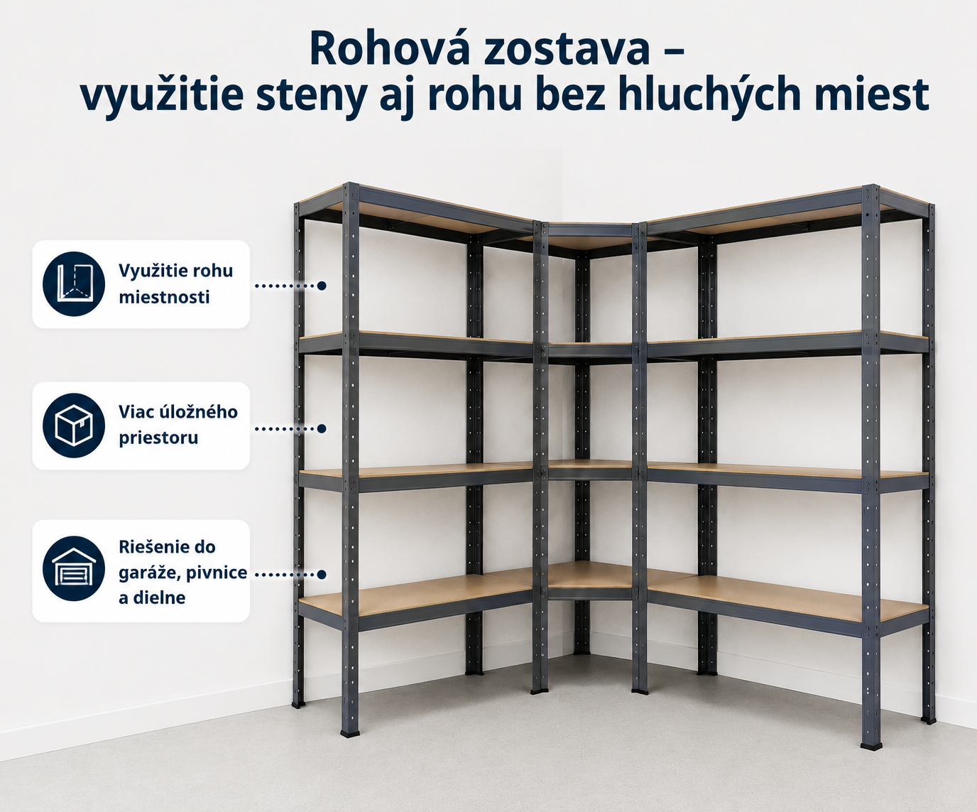 Rohová zostava - využitie rohu na skladovanie
